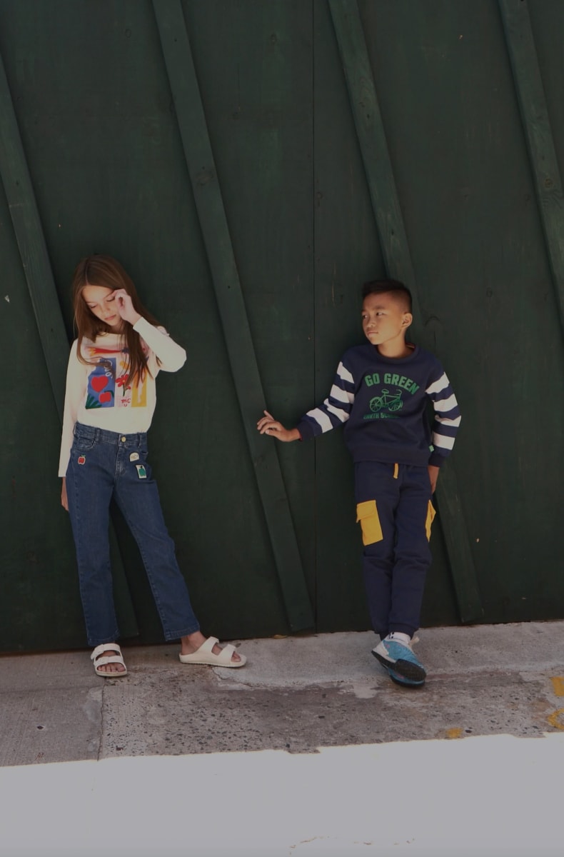 Go Green Kid Sweatshirt - Blue Ribbon Stripe