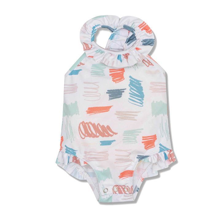 Scribble Baby Swimsuit - Natural / Scribble