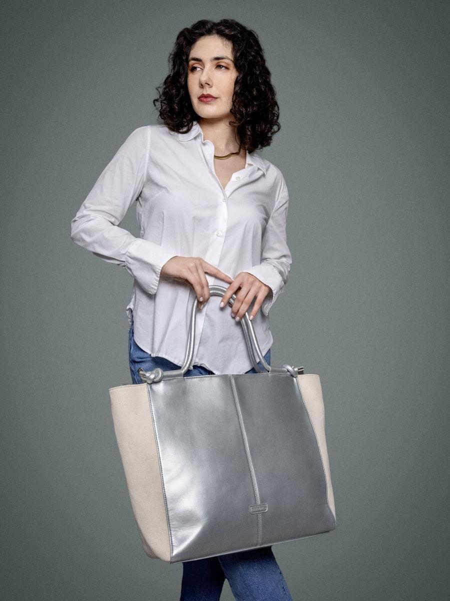 The GRACE - Silver & Natural Linen