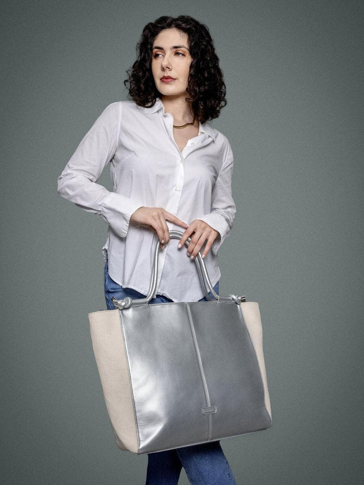 The GRACE - Silver & Natural Linen