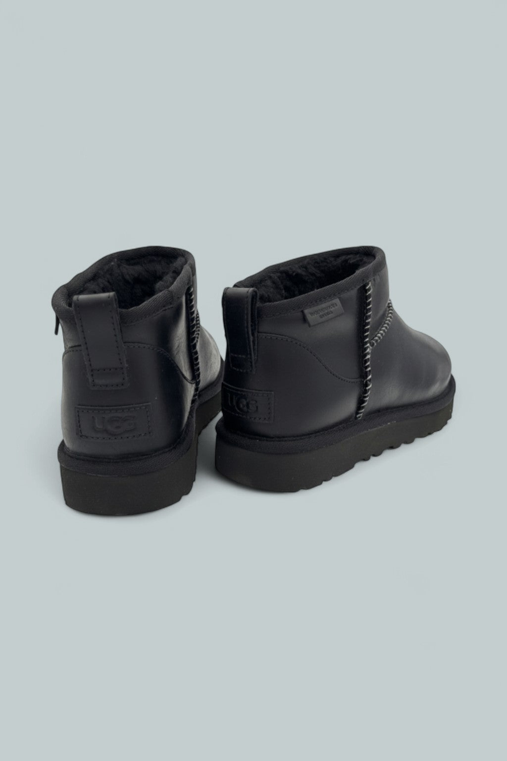 Classic Ultra Mini Leather Ankle Boots - Black