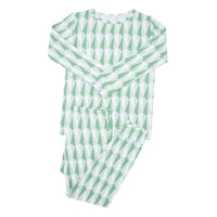 Big Kid Pajama - Geo Tree Green
