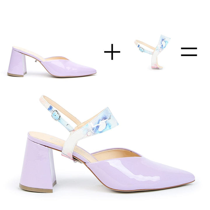 Lilac Gloss V Mule + Marble Elsie - Purple