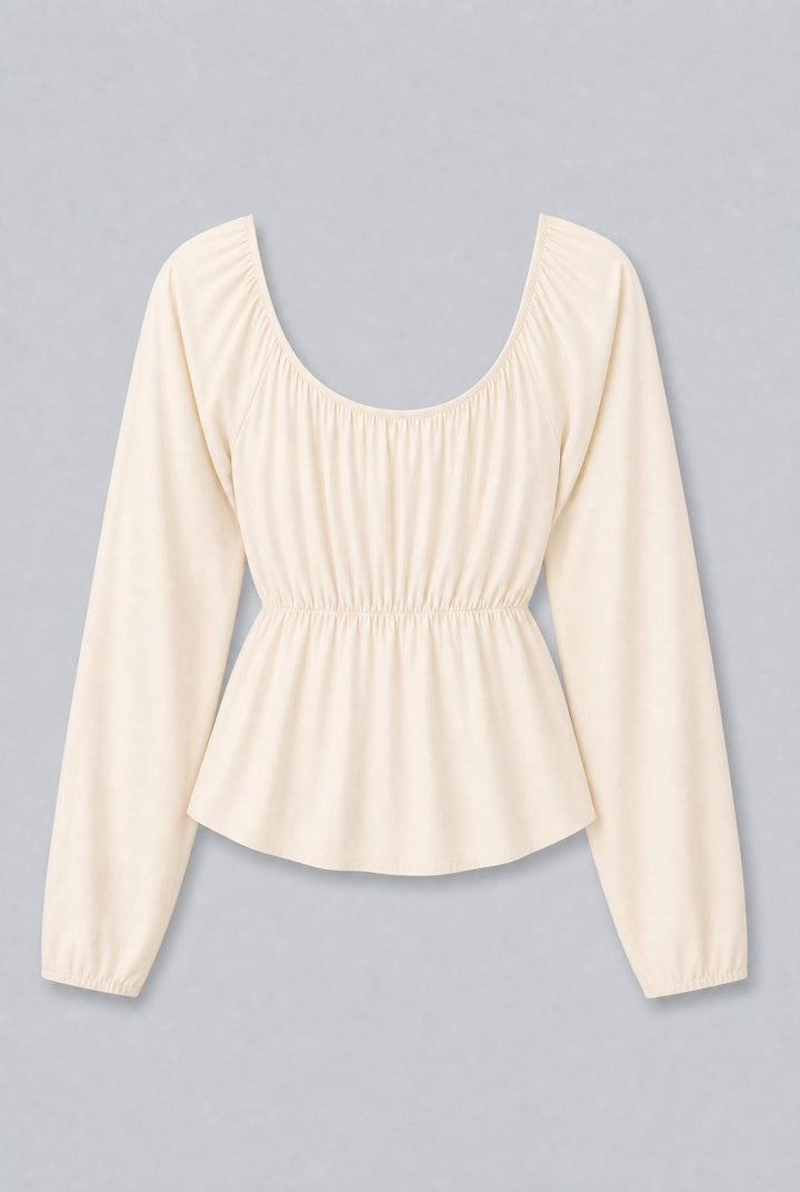Cinched Front Blouse - Cream