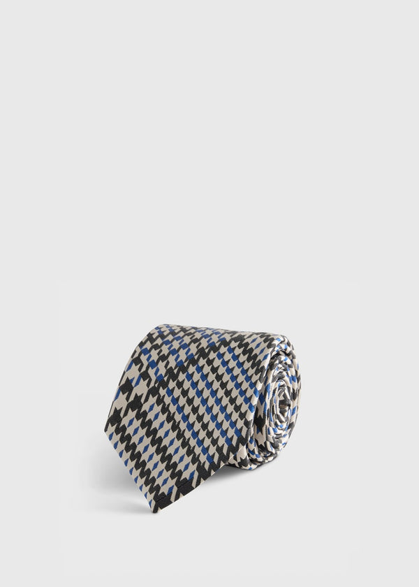 Woven Silk Glen Plaid Tie - Blue
