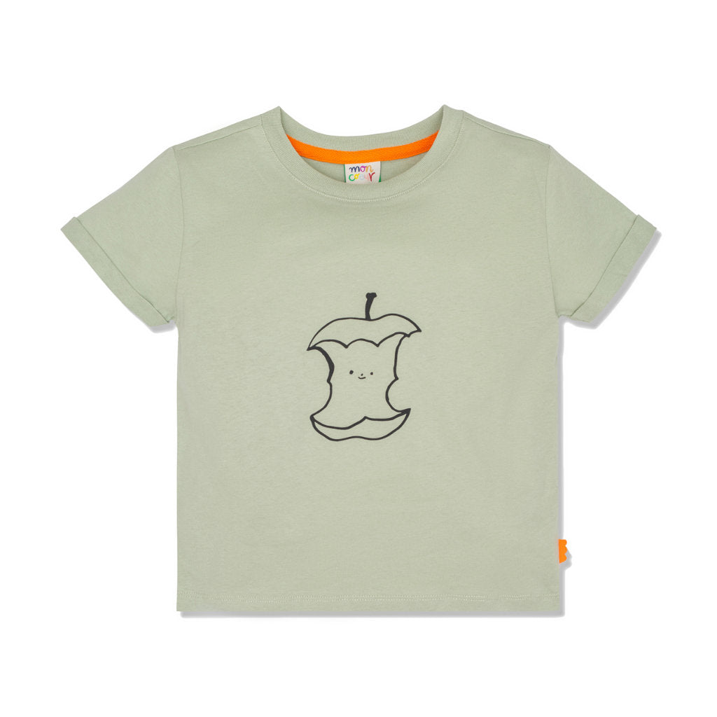 Half Eaten Apple Sage Kid T-Shirt - Light Sage/apple