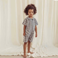 Malik Romper - Check Blue