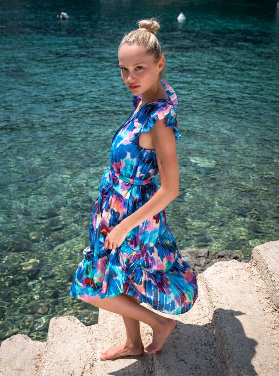 Emily Dress Metallic - Giverny Gardens