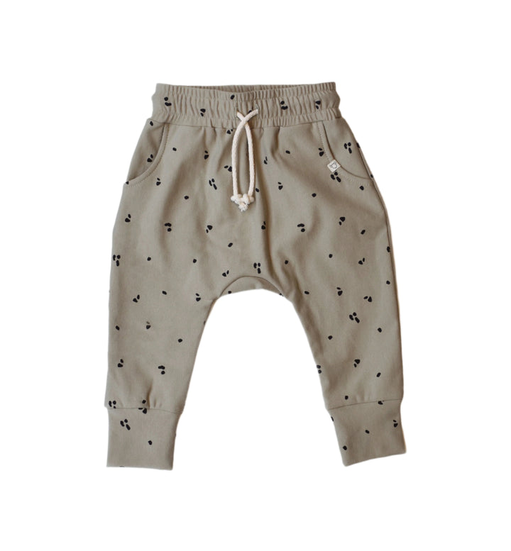 Spot Print Organic Joggers - Sage