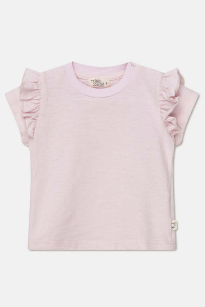 Slub ruffle baby t-shirt - Pink