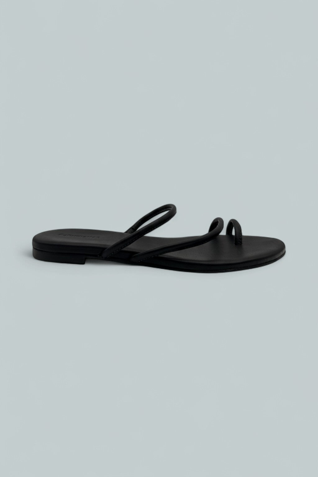 Ludo Toe Ring Strappy Flat Sandal - Black