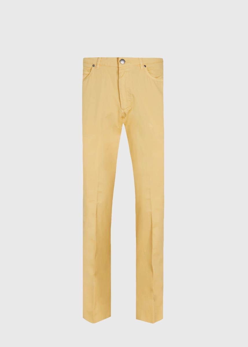 Five Pocket Gabardine Twill Pant - Yellow