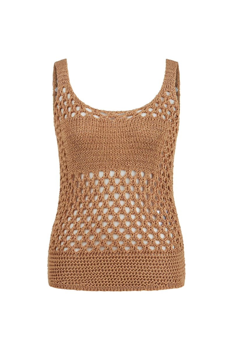 Mesh Knit Top - Beige