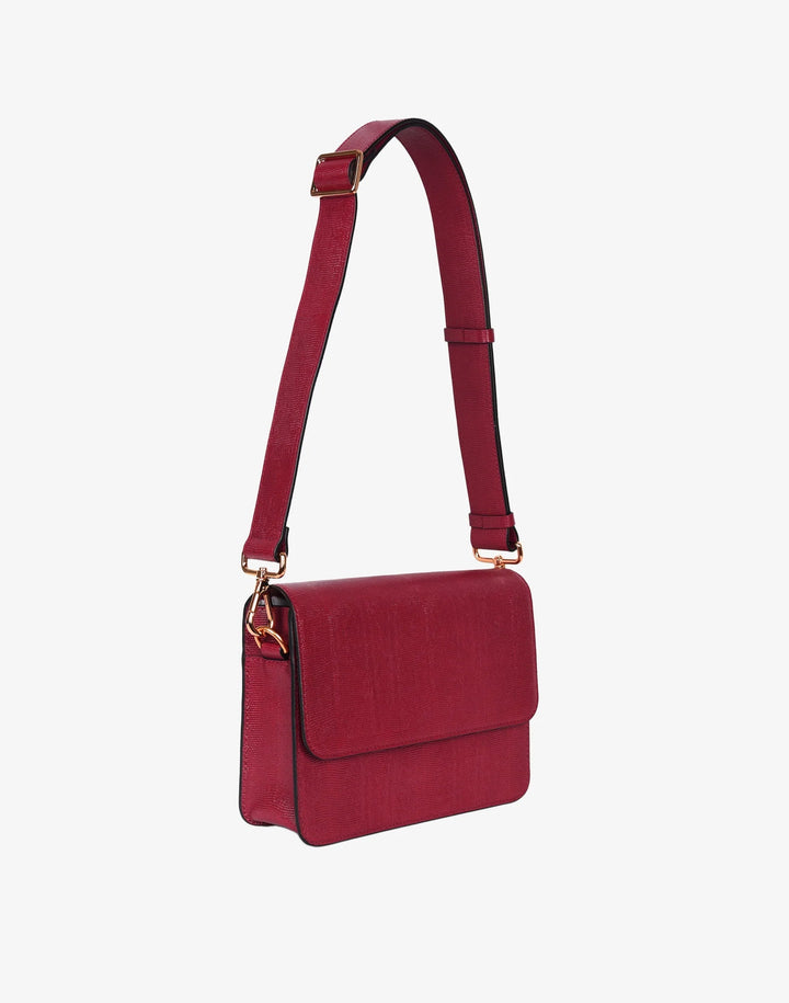 Luxe Cube Bag - Cherry Red Lizzard