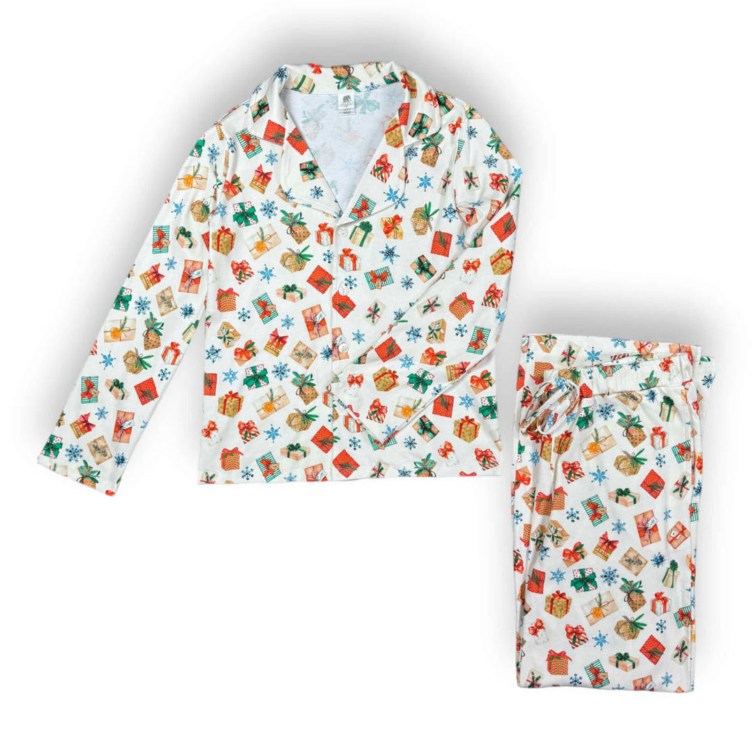 Womens Relaxed Button Down Pajama Set - Holiday Gifts