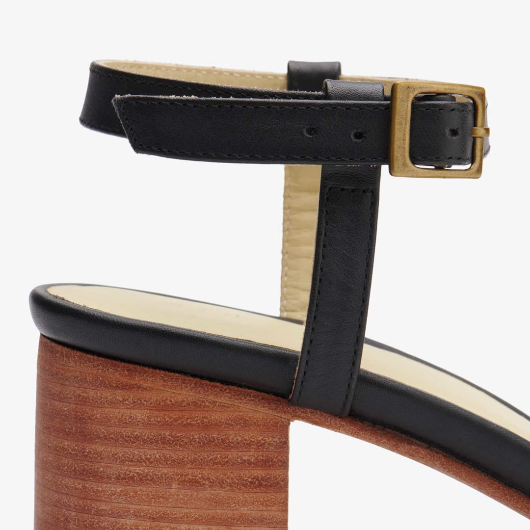 Lucia Block Heel Sandal - Black
