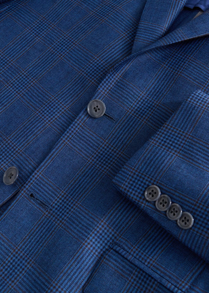 All Year Wool Plaid Jacket - Blue