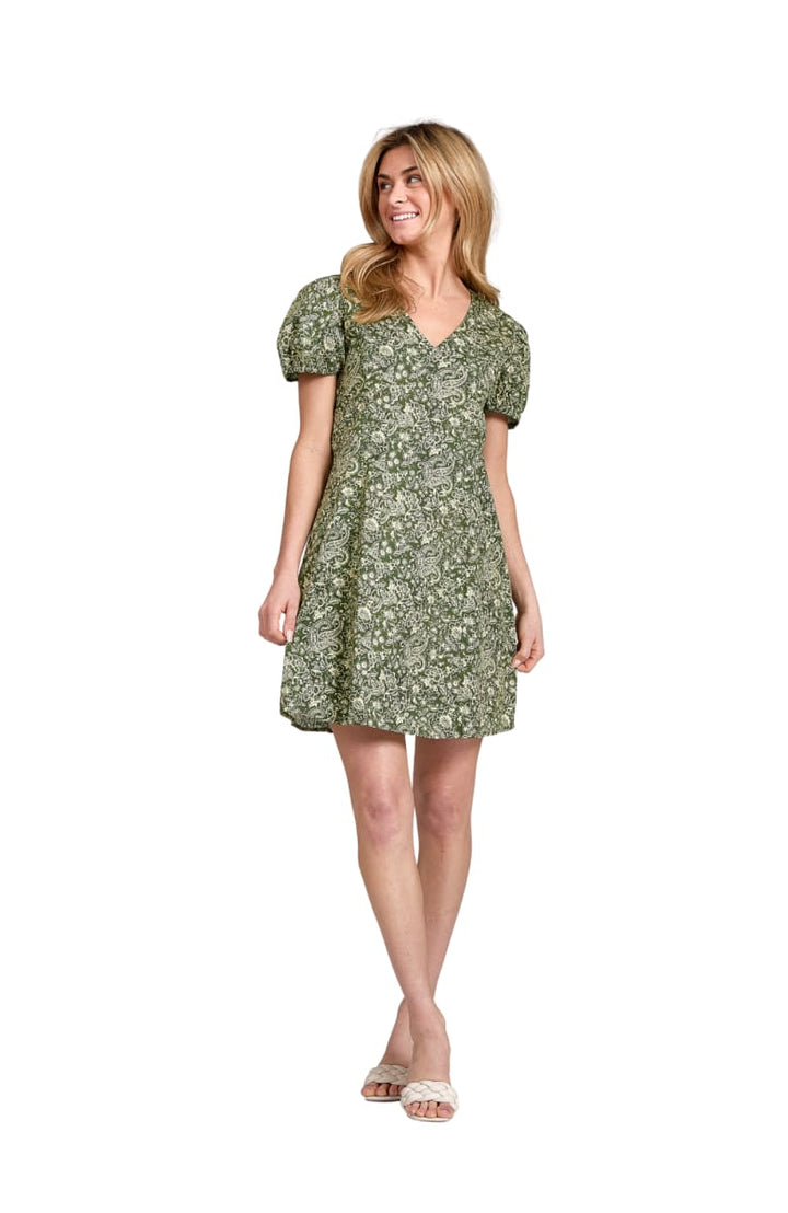 Eden Dress - Olive Paisley