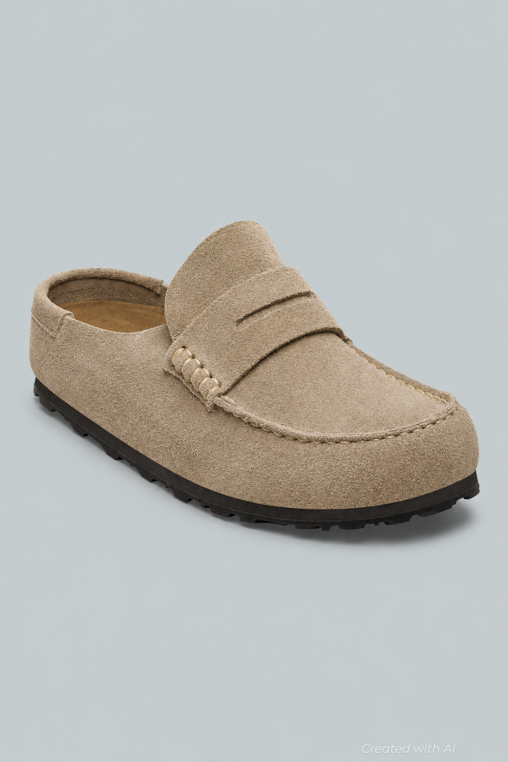 Naples Wrapped Suede Clogs - Beige - Clog