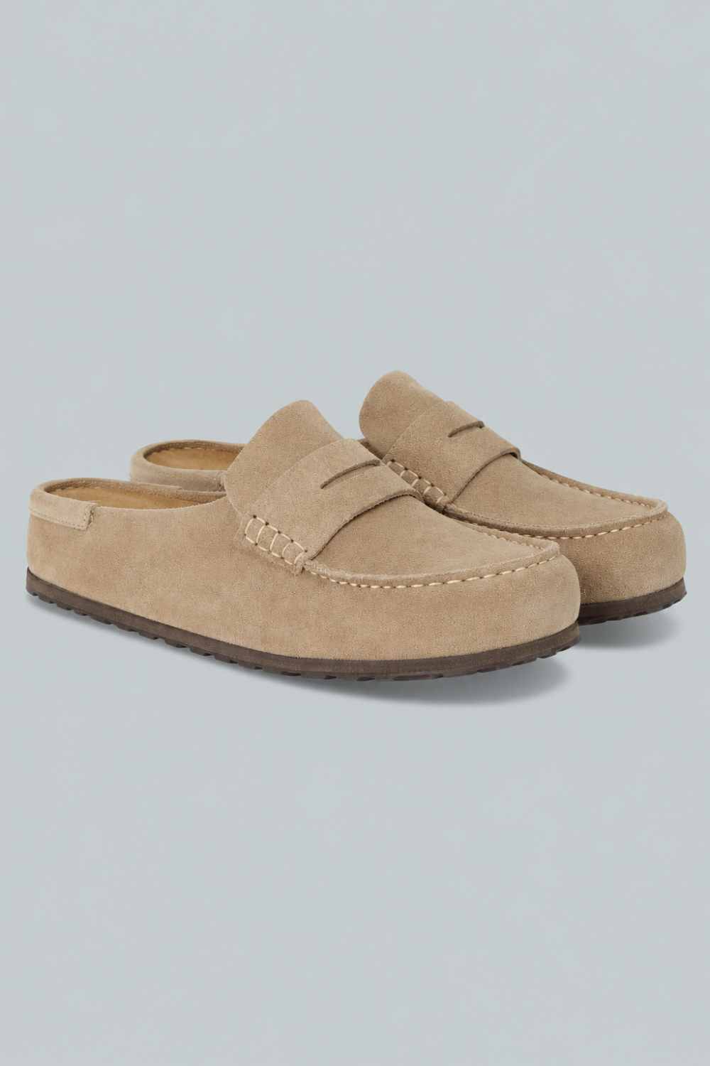 Naples Wrapped Suede Clogs - Beige - Clog