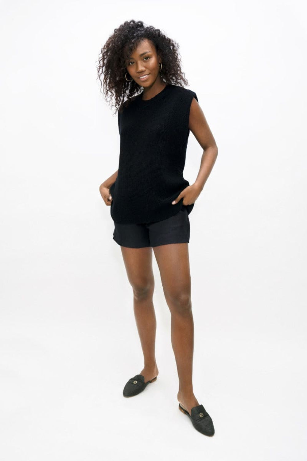 Napoli High Neck Knitted Top - Licorice - knit tops - baby