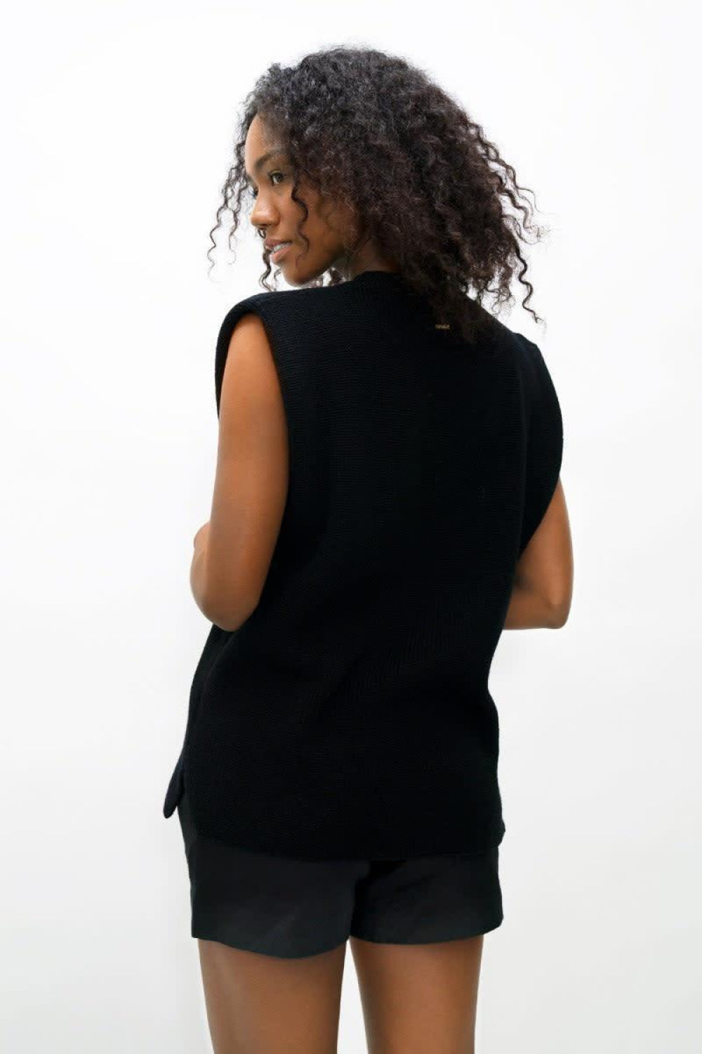 Napoli High Neck Knitted Top - Licorice - knit tops - baby