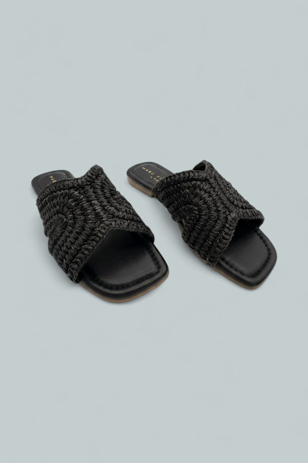 Narda Woven Slide Sandals - Black 001 Leather - 6.5 - Sandals