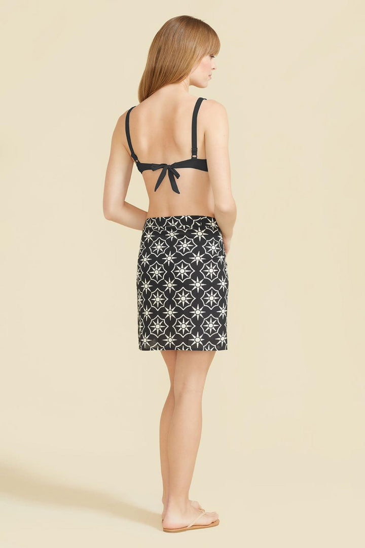 Natalia Sarong - Black/Cream - Cover-up