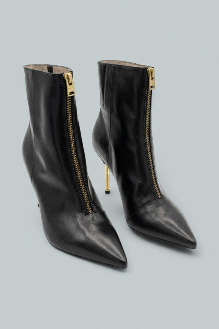 Natasha Leather Ankle Boots - Black/Warm - 10 - Booties