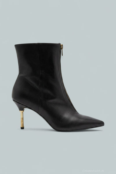 Natasha Leather Ankle Boots - Black/Warm - 10 - Booties