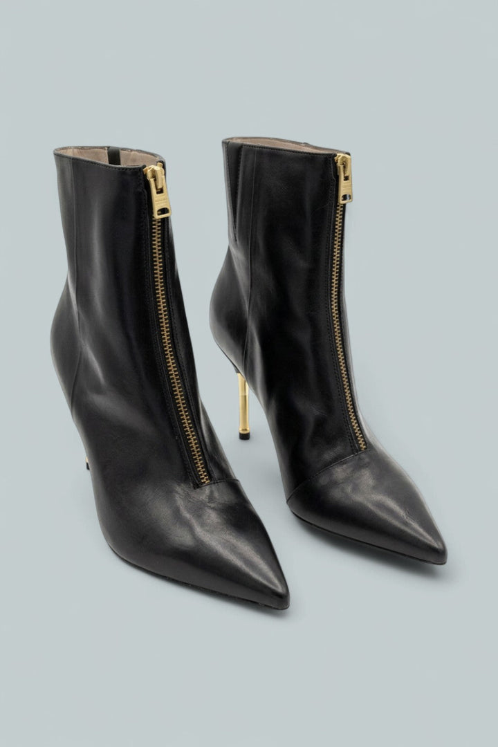 Natasha Leather Ankle Boots - Black/Warm - 10 - Booties