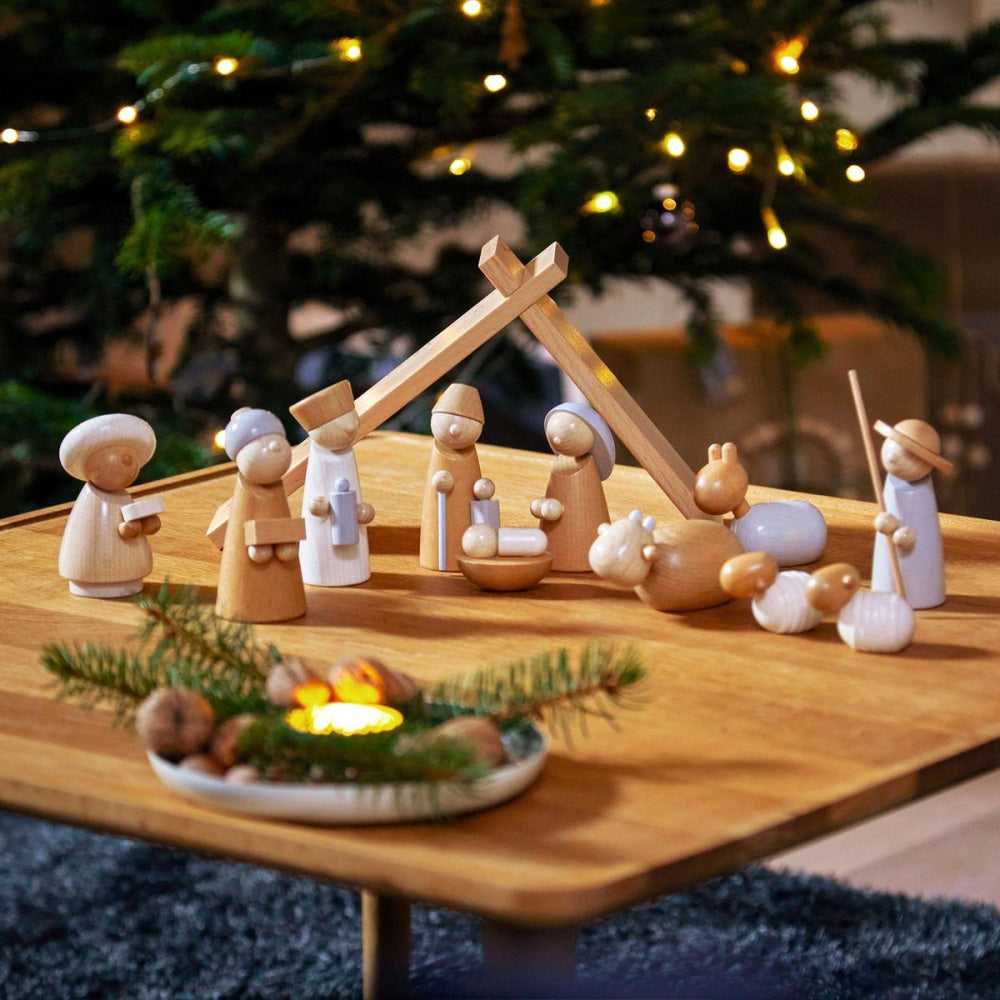 Natural Wood Nativity Set - ’Wooden Toy - Baby Kids Kids Adult Baby’