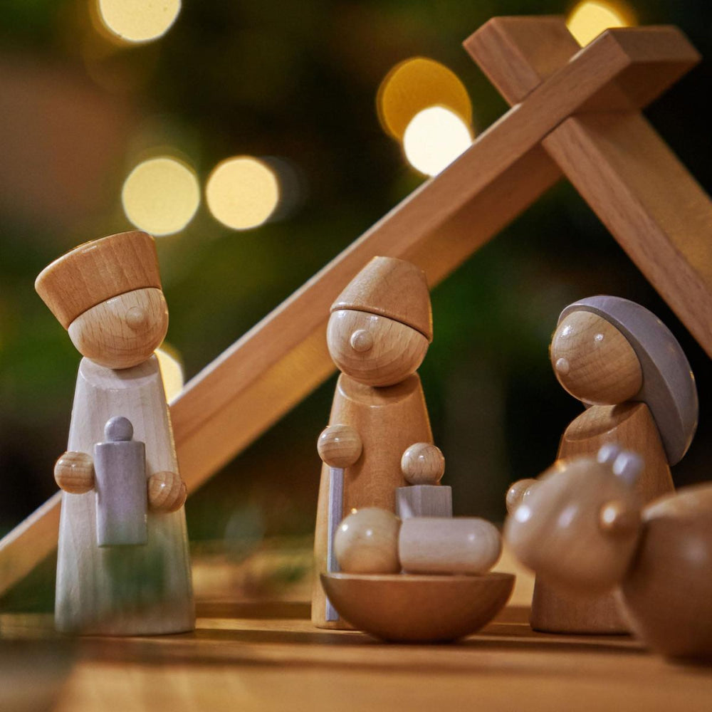 Natural Wood Nativity Set - ’Wooden Toy - Baby Kids Kids Adult Baby’