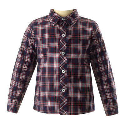 Navy Check Shirt - 10y - Button Down Shirt