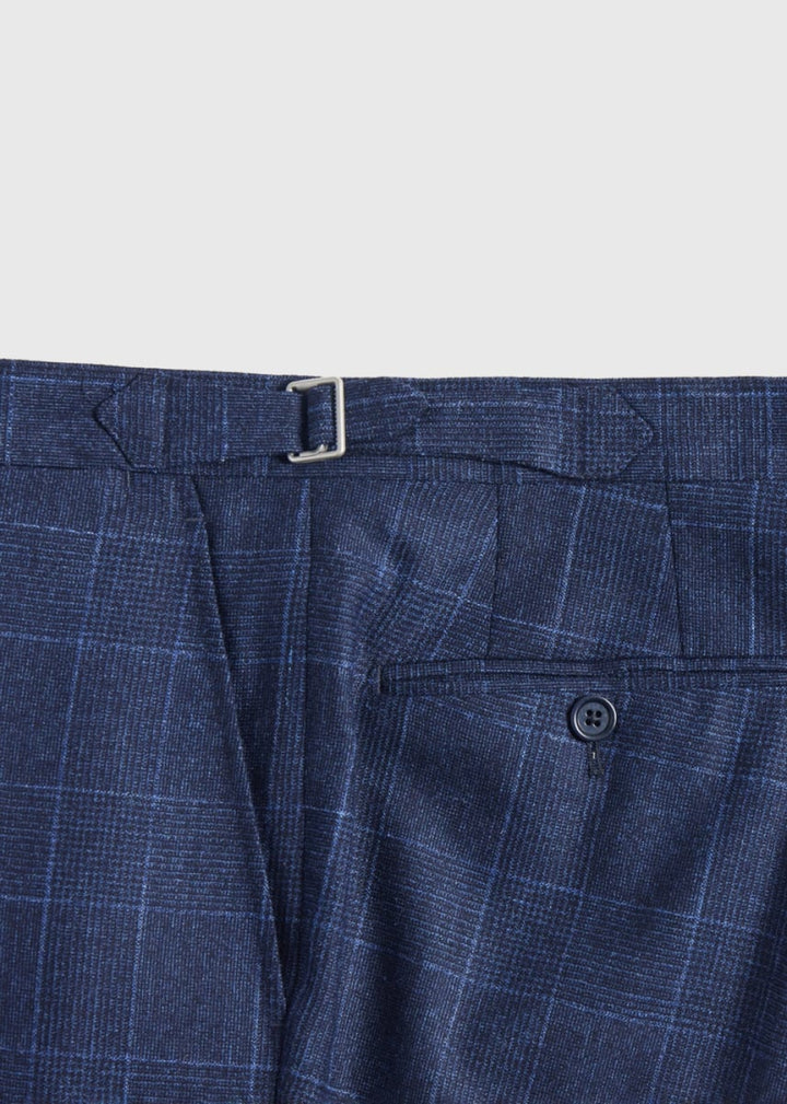 Navy Plaid Double Breasted Suit - Navy - Suit