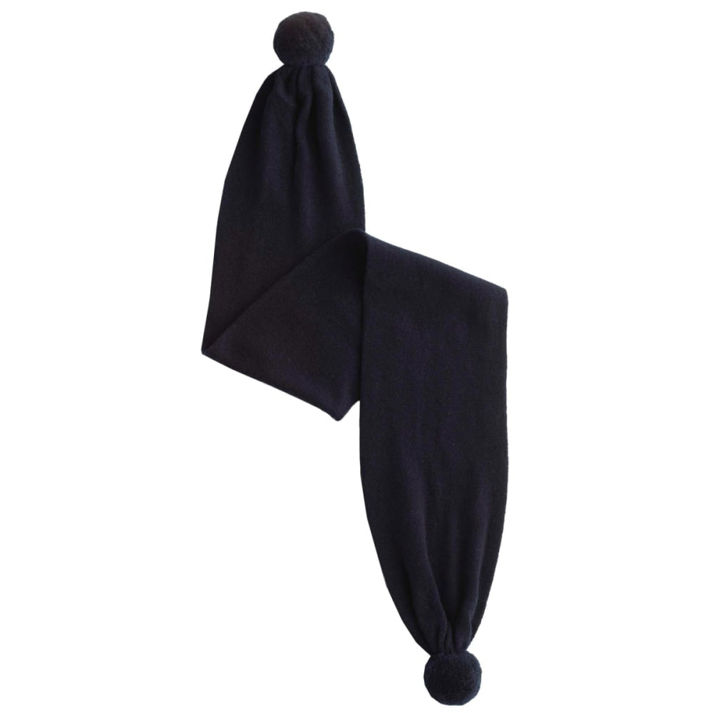 Navy Pom Pom Scarf - Scarf