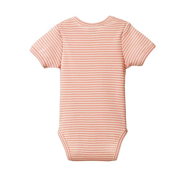 Short Sleeve Bodysuit - Peony Stripe Bodysuits + Onesies Nature Baby 