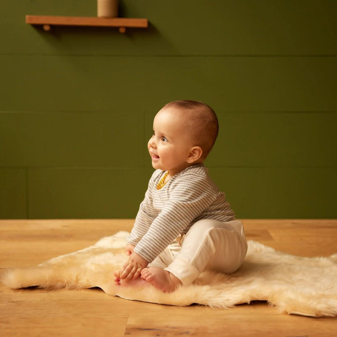 Long Sleeve Bodysuit - Grey Marl Stripe Bodysuits + Onesies Nature Baby 