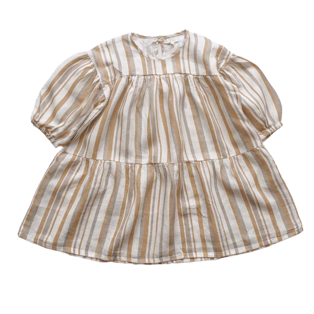 The Linen Harriet Dress - Desert Stripe Dresses + Skirts The Simple Folk 