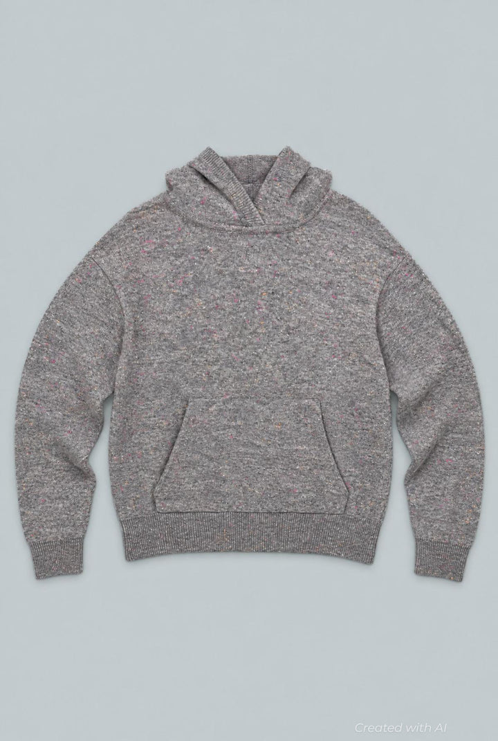Nellie Cashmere Hoodie - Gray Donegal - XS - Hoodie