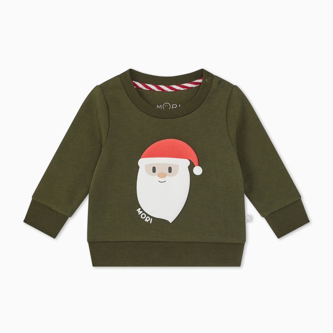 Santa Placement Print Sweatshirt - Santa & Khaki