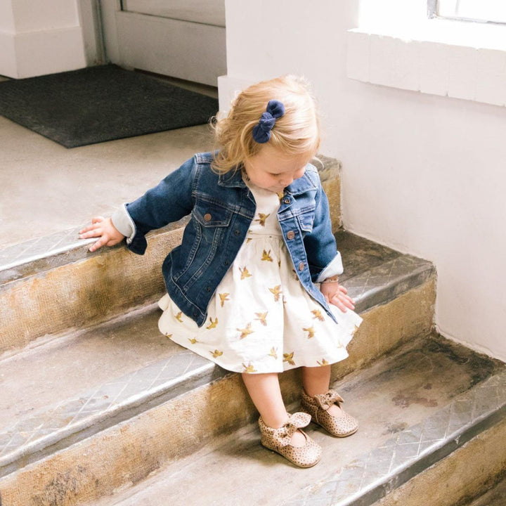 Newborn Almond Speckles Knotted Bow Baby Shoe - Soft Sole / Newborn - ’Flats - Baby Kids Adult All’