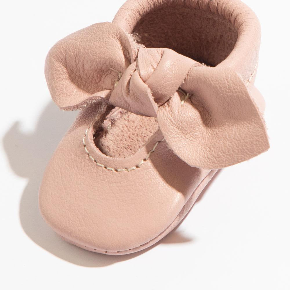 Newborn Blush Knotted Bow Baby Shoe - Soft Sole / Newborn - ’Shoes - Baby Kids Teen Adult’