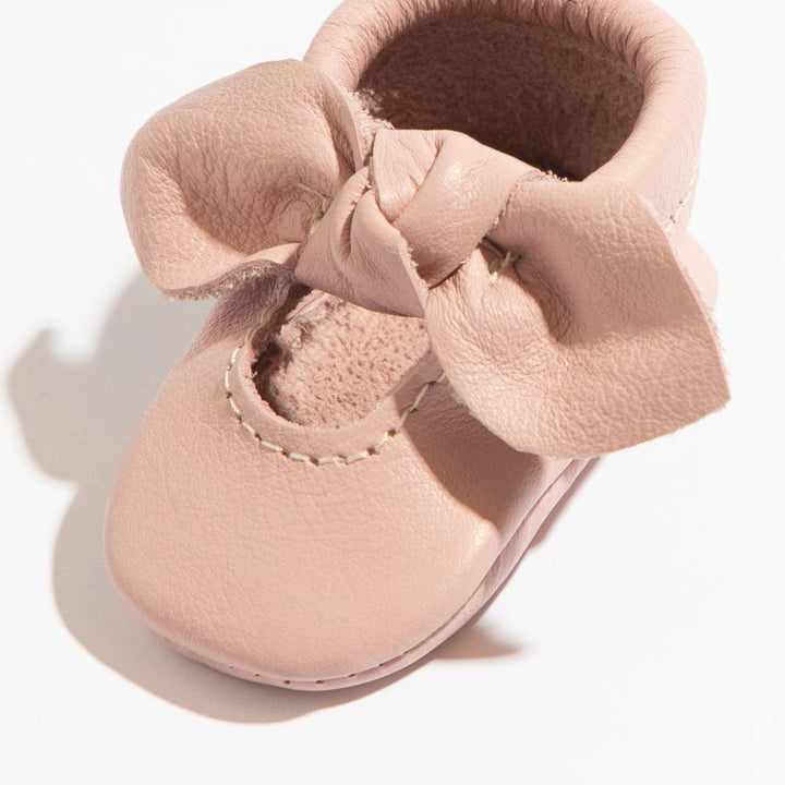 Newborn Blush Knotted Bow Baby Shoe - Soft Sole / Newborn - ’Shoes - Baby Kids Teen Adult’
