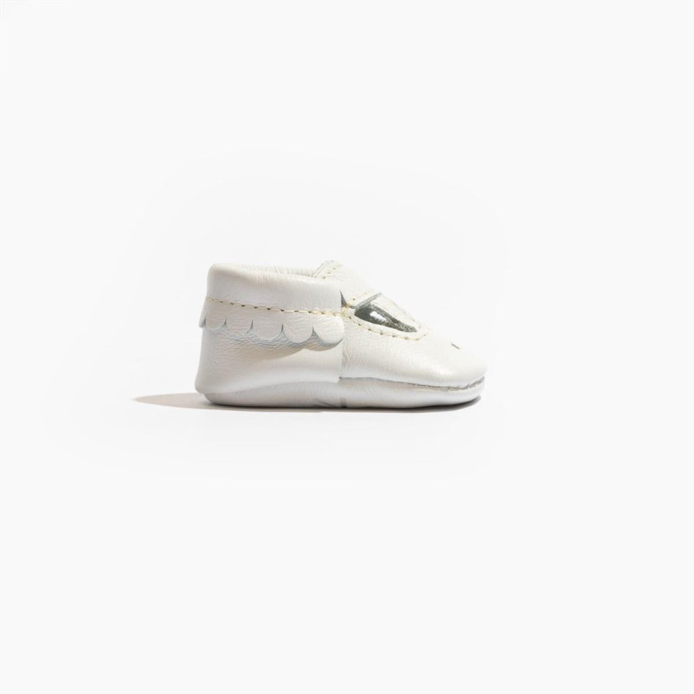 Newborn Bright White Mary Jane Baby Shoe - Soft Sole / Newborn - ’Flats - Baby Kids Adult All’