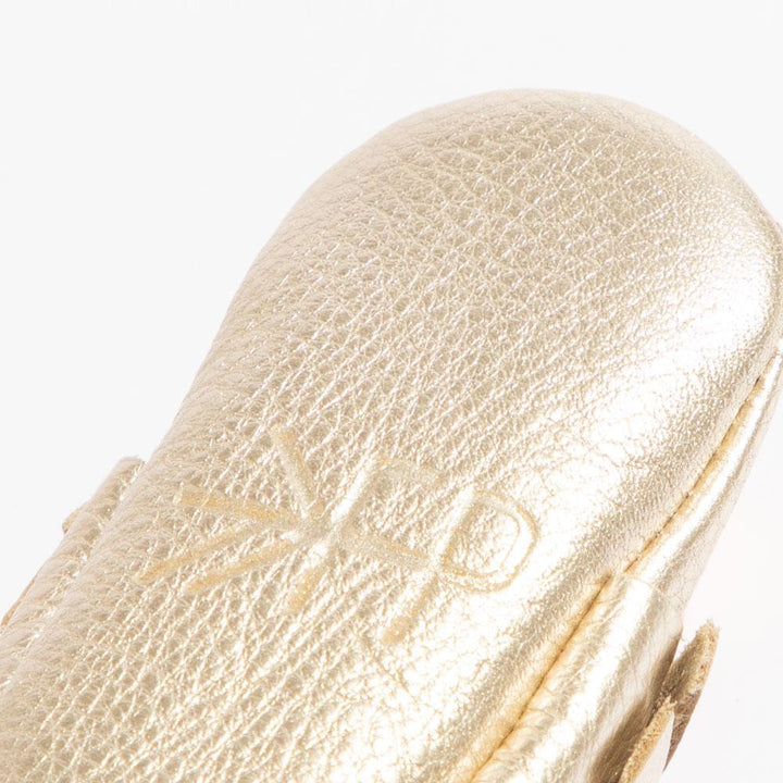 Newborn Platinum Moccasin Baby Shoe - Soft Sole / Newborn - ’Moccasin - Kids Adult’