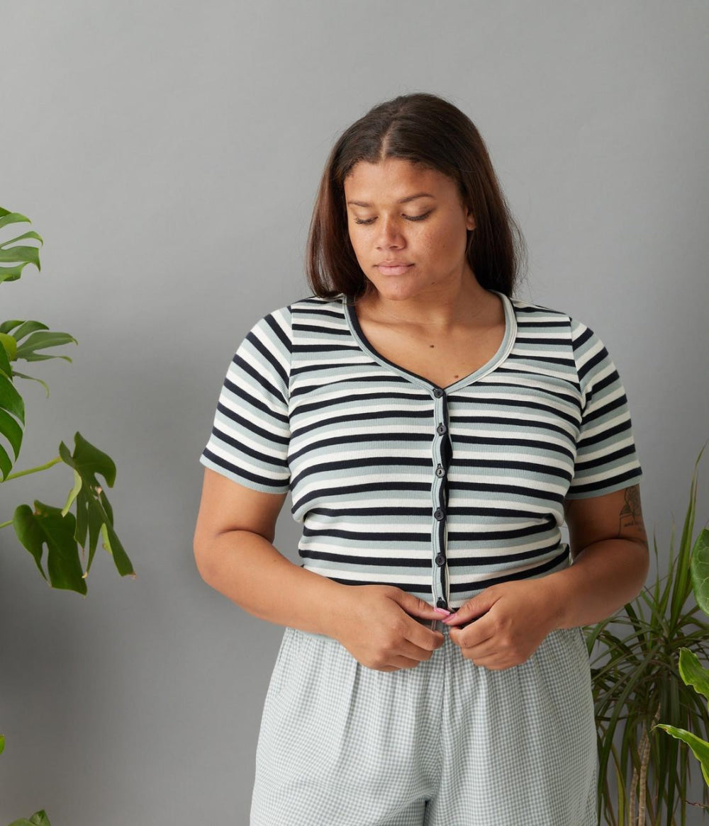 Nia Top - Tide Pool Stripe - Shirt
