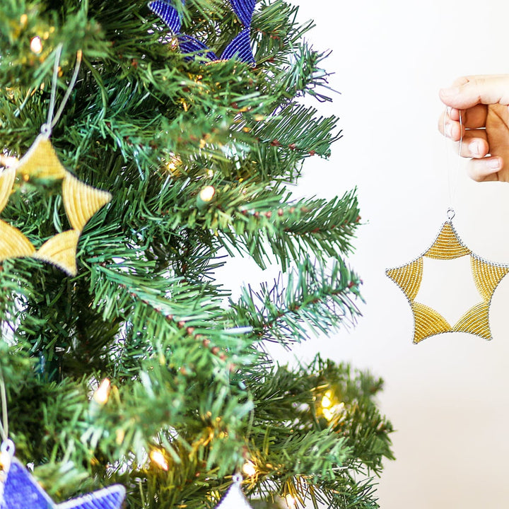 Gold Beaded Star Ornament