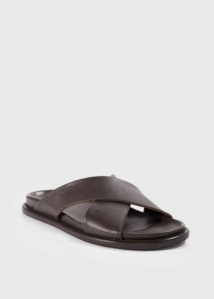 Punta Leather Slide - Dark Brown