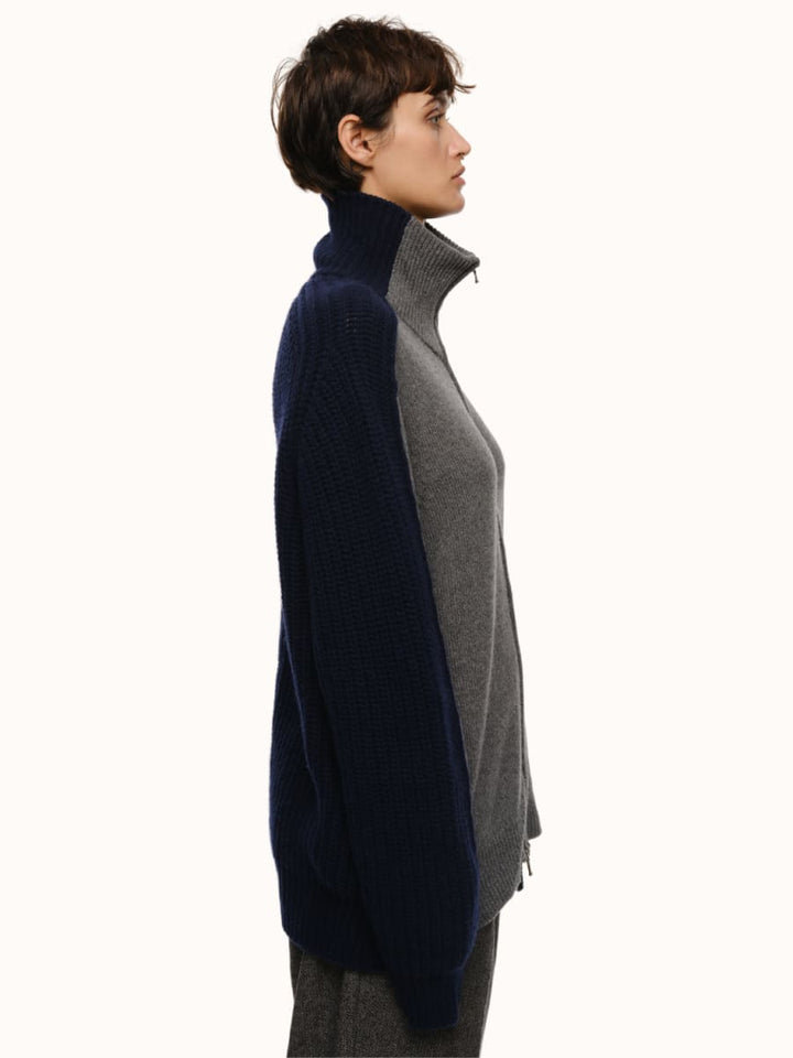 Dakota Zip Front Cardigan - Gray